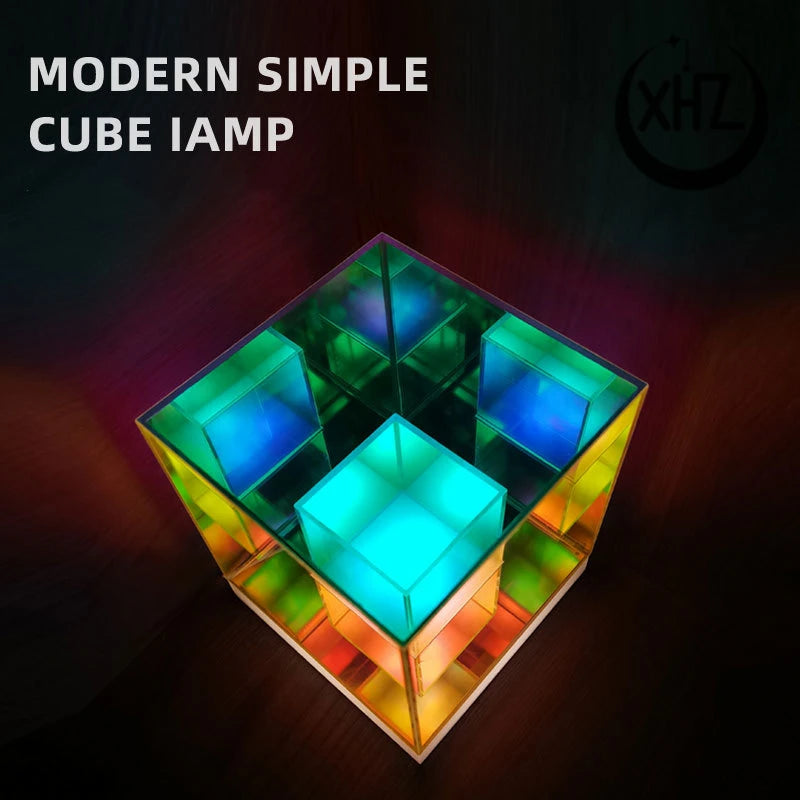 3D Pyramid Water Cube Desk Lamp