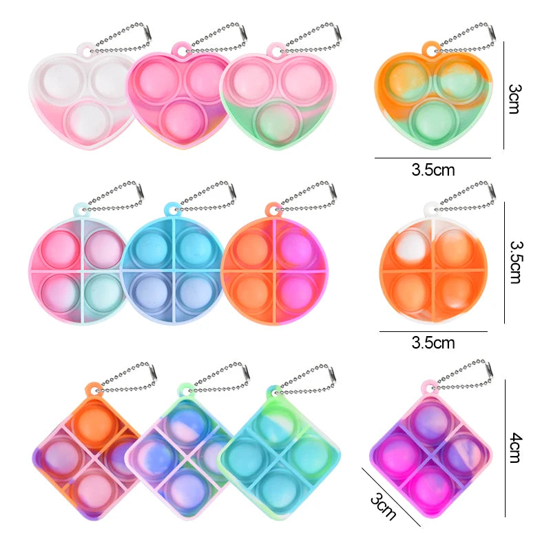 10/20pcs Mini Pop Keychain Sensory Fidget Toys