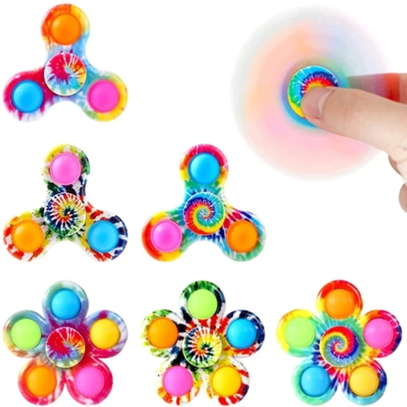 3Pcs Rainbow Fidget Spinner Push