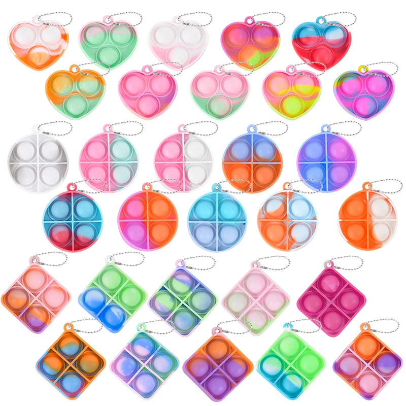 10/20pcs Mini Pop Keychain Sensory Fidget Toys