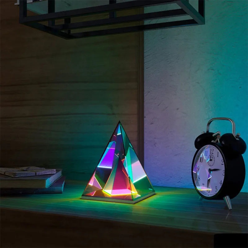 3D Pyramid Water Cube Desk Lamp