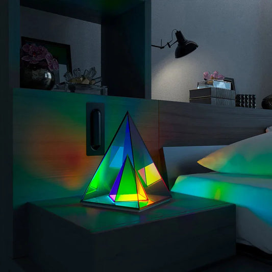 3D Pyramid Water Cube Desk Lamp