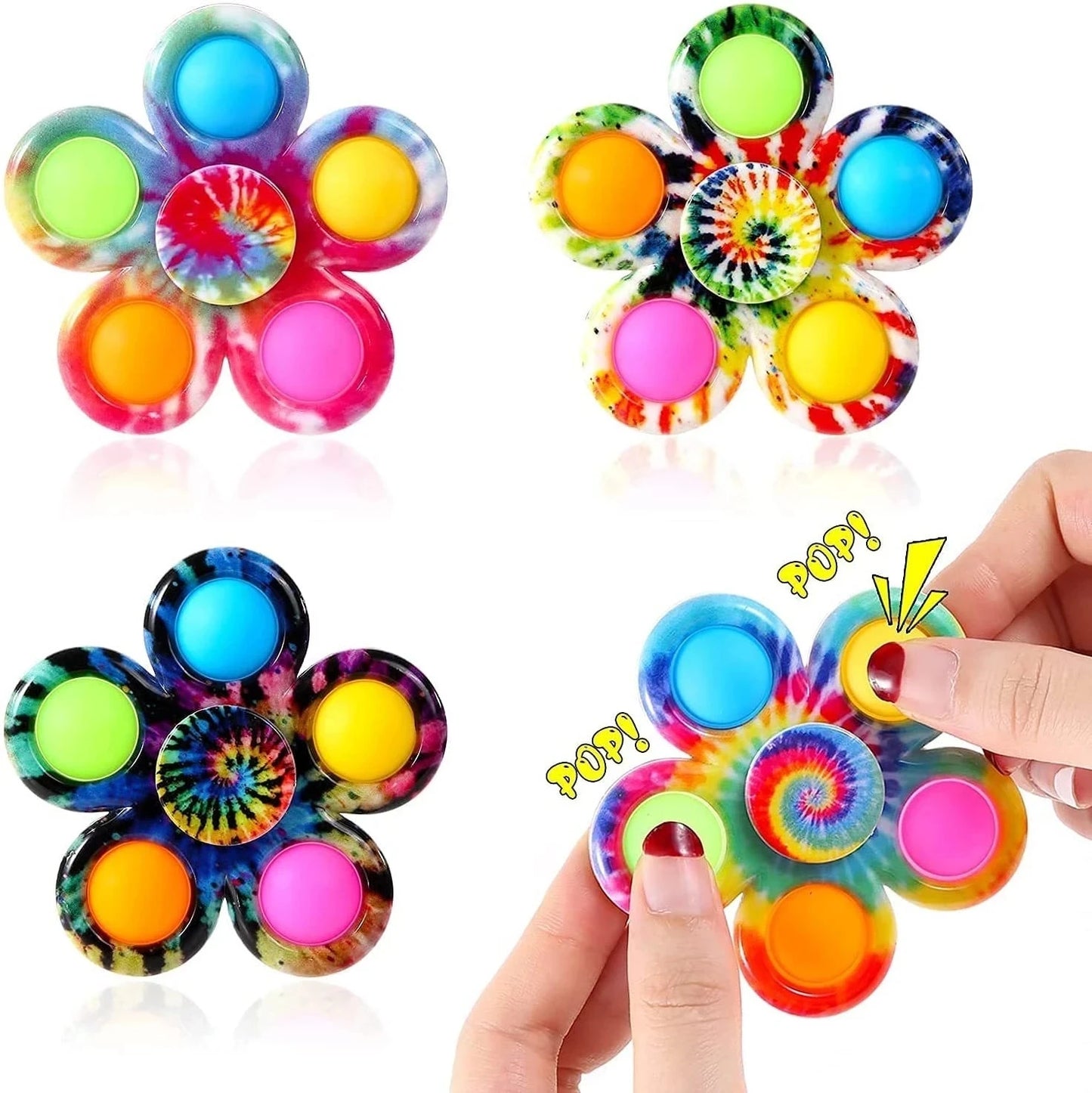 3Pcs Rainbow Fidget Spinner Push