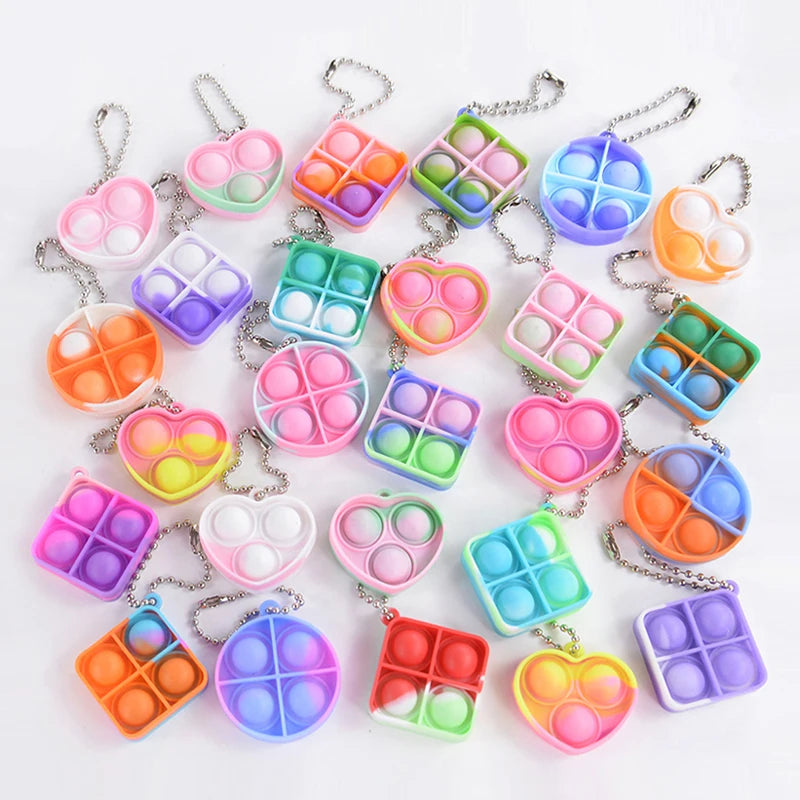 10/20pcs Mini Pop Keychain Sensory Fidget Toys